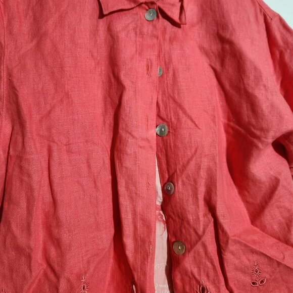 Vtg 90s Uniform John Paul Richards Size M Linen Dress Jacket Blouse Set - Picture 4 of 8